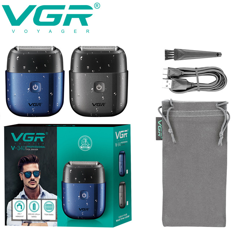 VGR340 Heren Scheerapparaat met heen-en-weergaande beweging, draagbaar, mini, USB oplaadbaar, IPX7, afwasbaar, voor persoonlijke verzorging_voghion.com
