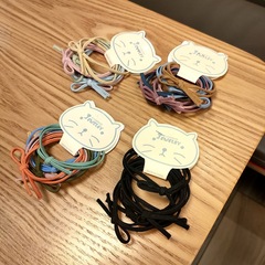 Korean Style Minimalist Circle and Bow Set, Ins-Tie Hair Tie, High Elastic Basic Model, 6-Piece Pack for Tying Hair