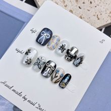 【蝴蝶梦】纯手工穿戴甲美甲蝴蝶结甜酷卡通穿戴甲成品贴片批发