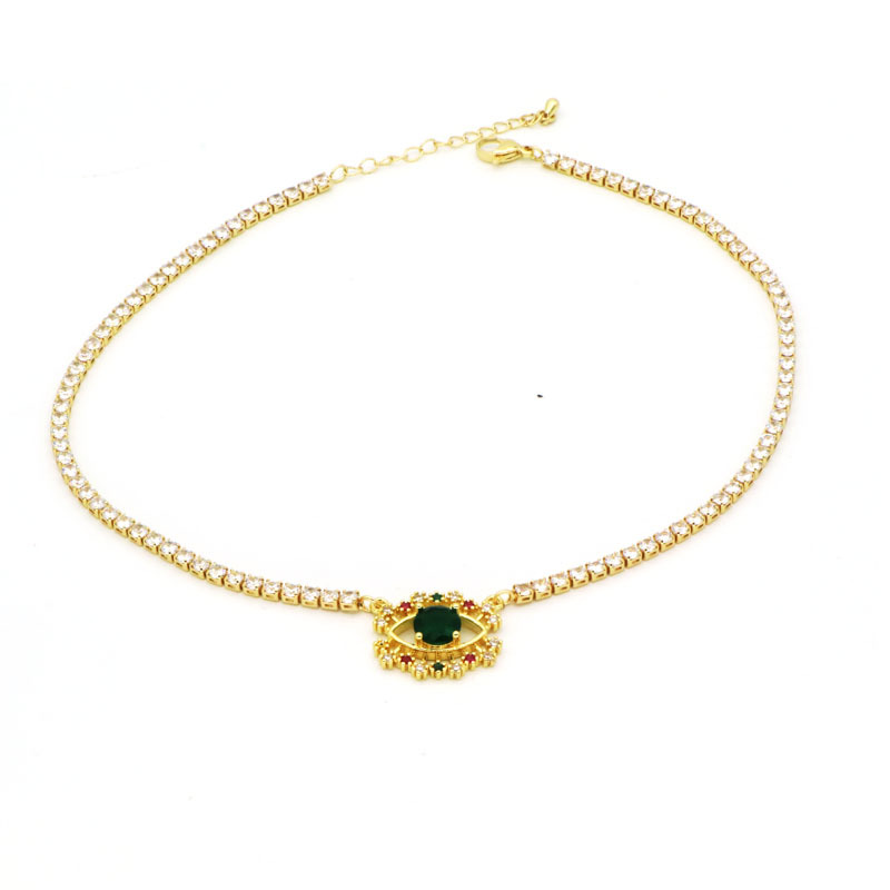 Fashion Heart Shape Copper Inlay Zircon Necklace 1 Piece