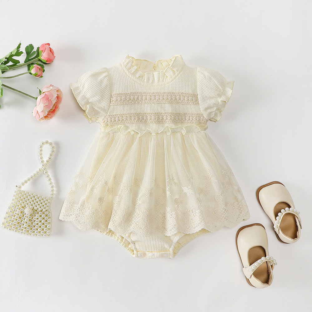 Summer Thin Baby Clothes One-piece Clothes Bag Skirt Baby Super Cute Princess Full Moon Hundred Days Lace Ha Clothes All-match