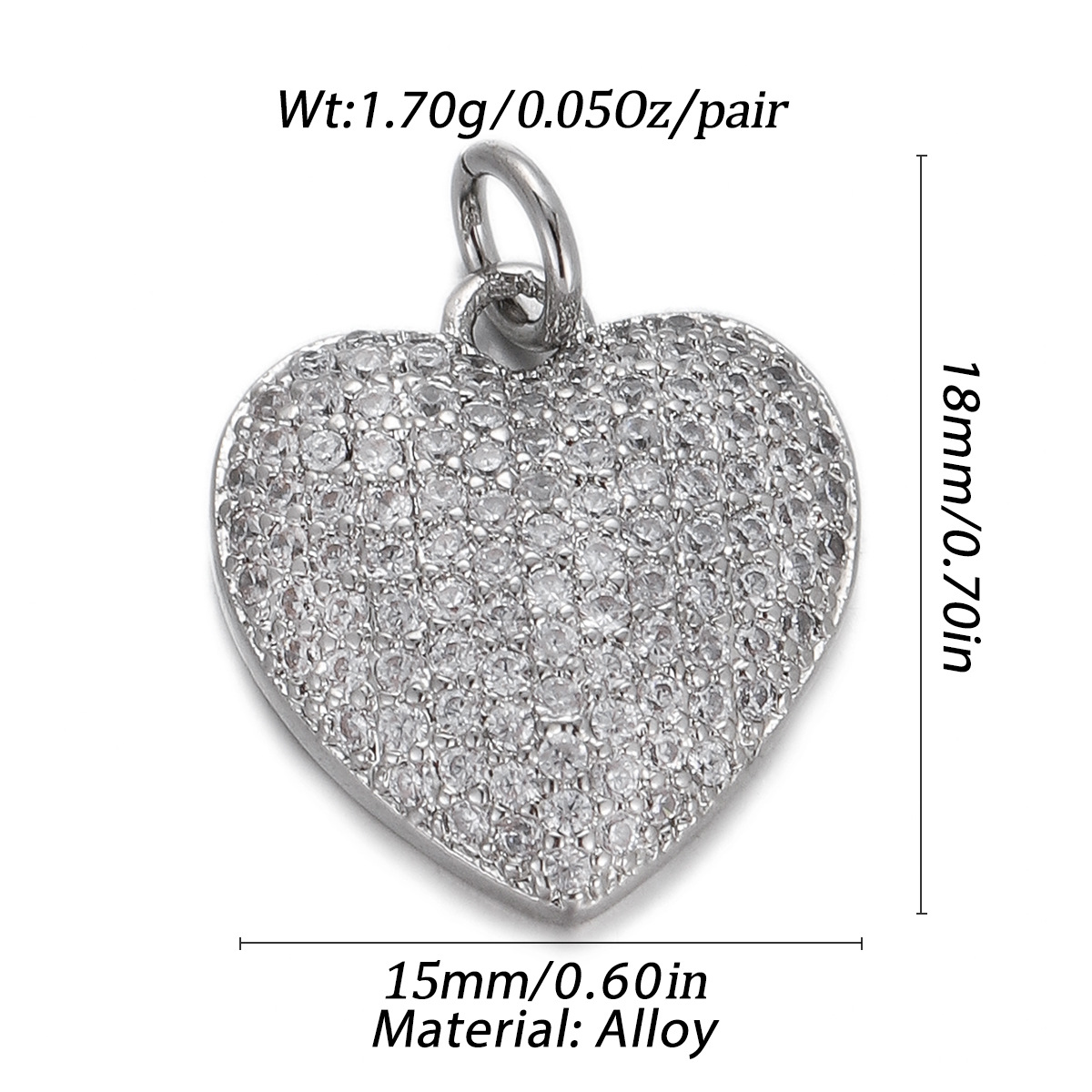 17g Weight Pendant Jewelry Making Type Gold Plated Plating Material Zircon Inlay Material 1 Piece Quantity Holiday, Daily Occasion Copper Material Letter, Heart Shape Pattern Women's Gender Enamel Design Simple Style Style 1 Piece Copper Zircon Gold Plated Letter Heart Shape Pendant 11