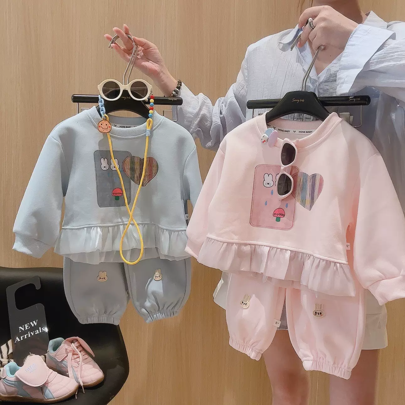 女童休闲套装儿童春秋装新款甜美洋气时髦卫衣卫裤两件套小女孩潮