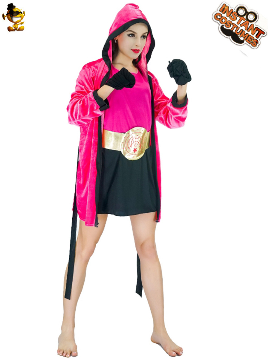 Gran boxeador femenino etapa traje de rendimiento traje de fiesta traje de cosplay juego de rol Mascarada lote de distribución
