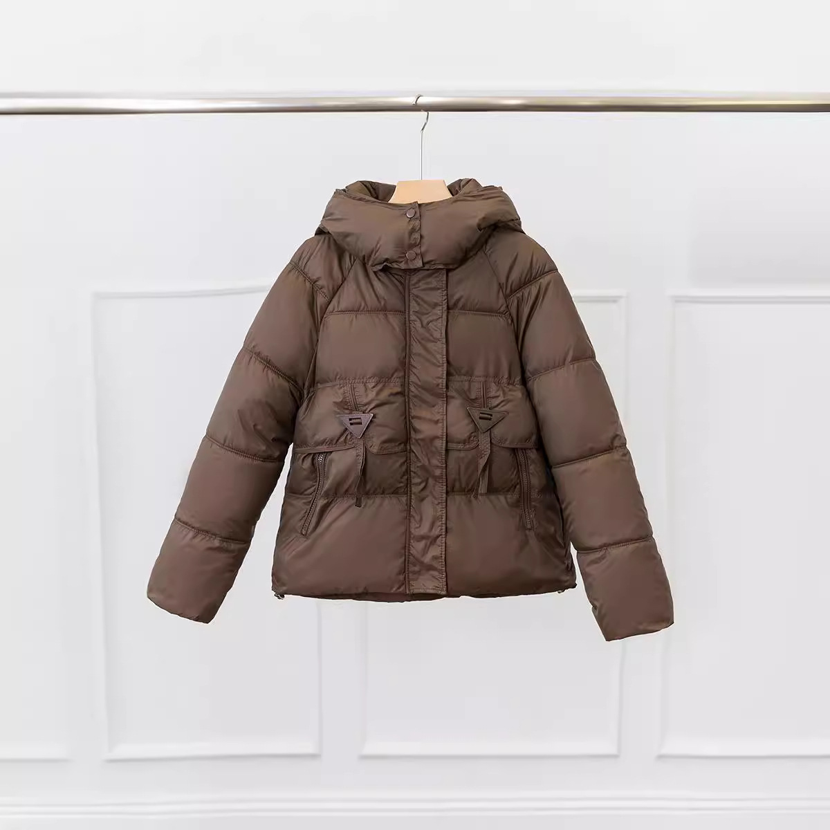 Algodón transfronterizo de invierno de mujeres 2024 nuevo estilo corto hombre pequeño cuello grueso pan de algodón chaqueta con capuzas image 3