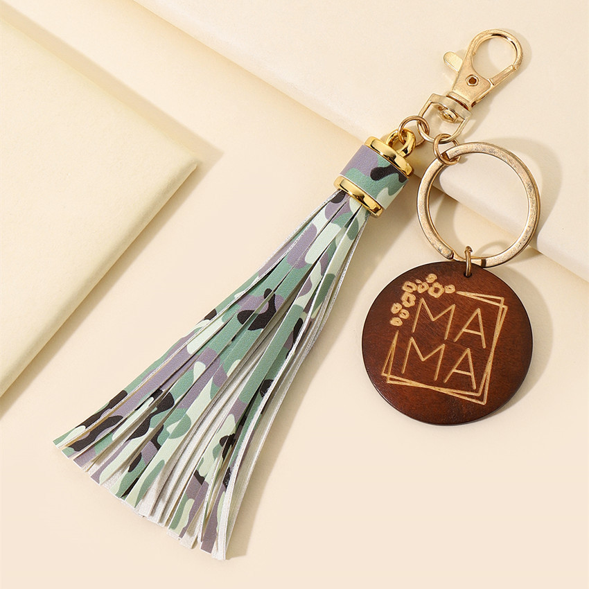 17g Weight Keychain Classification 1 Piece Quantity Casual, Holiday, Daily Occasion Pu Leather Material Mother'S Day Festival Letter, Tassel Pattern Unisex Gender Modern Style Style Modern Style Letter Tassel Pu Leather Mother'S Day Unisex Keychain 22