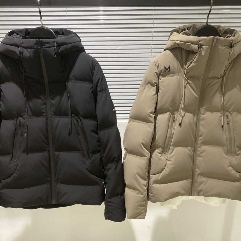 Short down jacket with hood