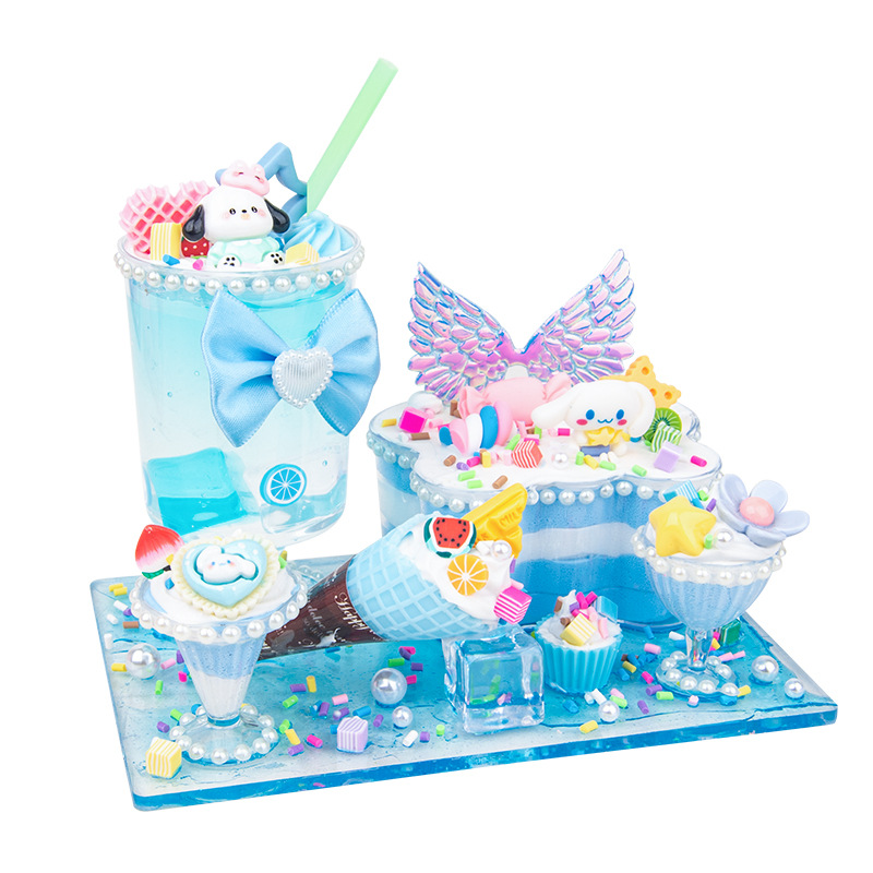 子供DIY手作り材料包益智玩具女の子食游シミュレーションクリームアイスクリーム甘いカップ