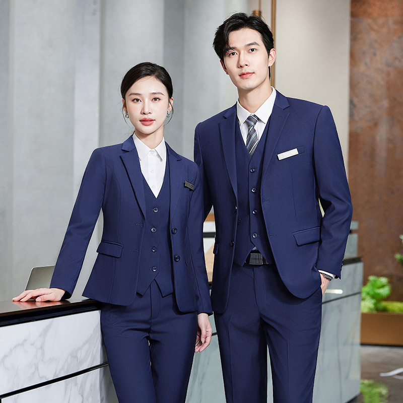 Royal blue men's and women's business attire 4S shop tooling property sales suit suit business formal overalls