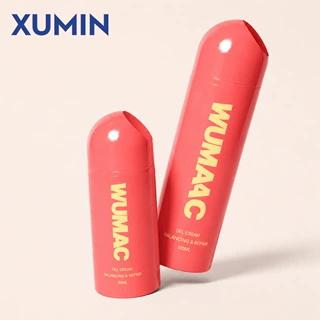旭敏定制斜切笔型真空瓶跨境化妆品50ml-100ml分装瓶按压PP乳液瓶