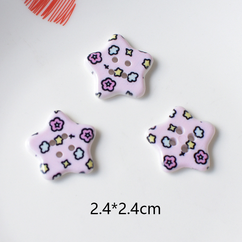 新款可爱五角星纽扣发饰手机壳挂件diy饰品配件材料批发pj1807|undefined