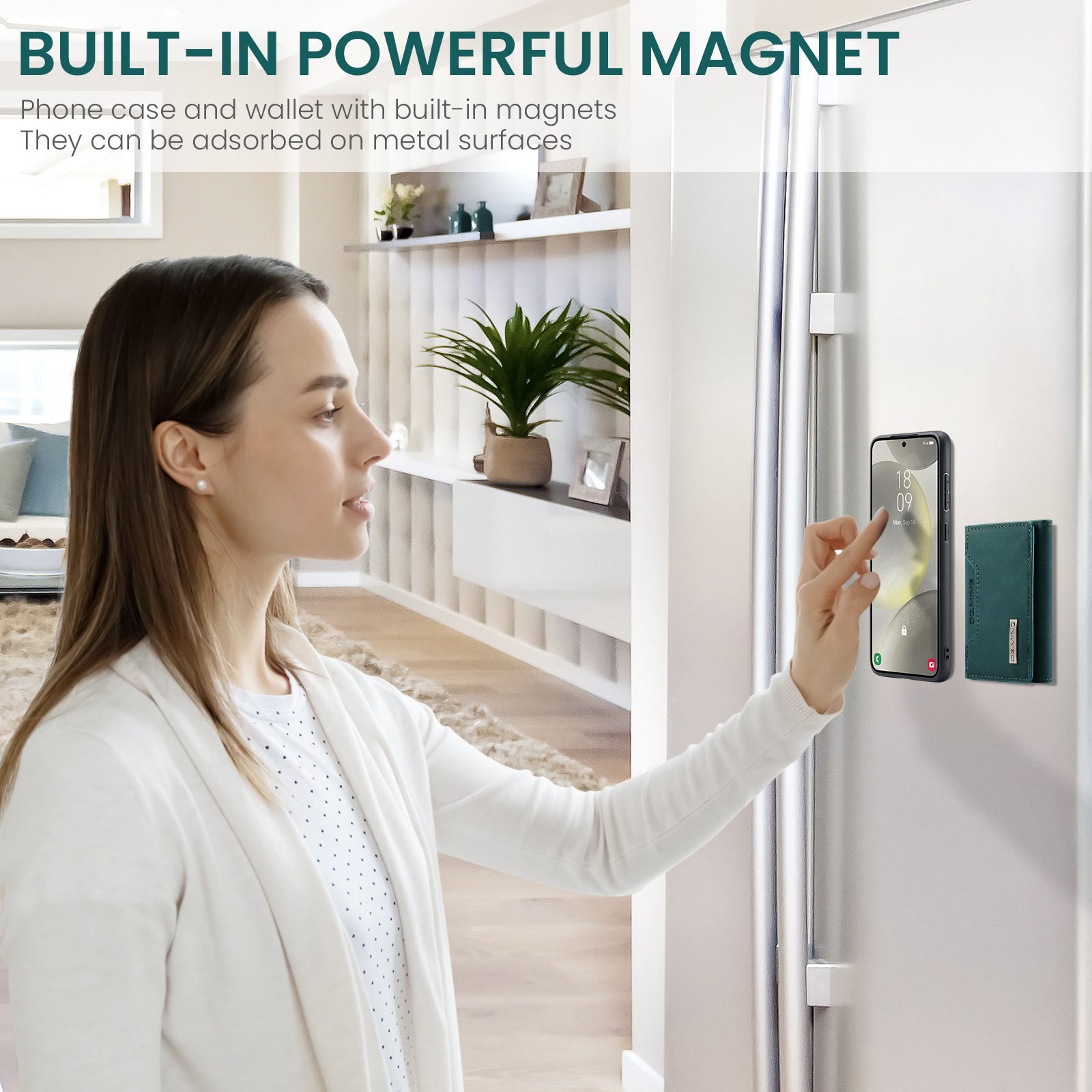 M2 per Samsung S24 custodia protettiva magnetica a tre ante S24 Plus custodia per telefono portafoglio diviso due in uno_voghion.com