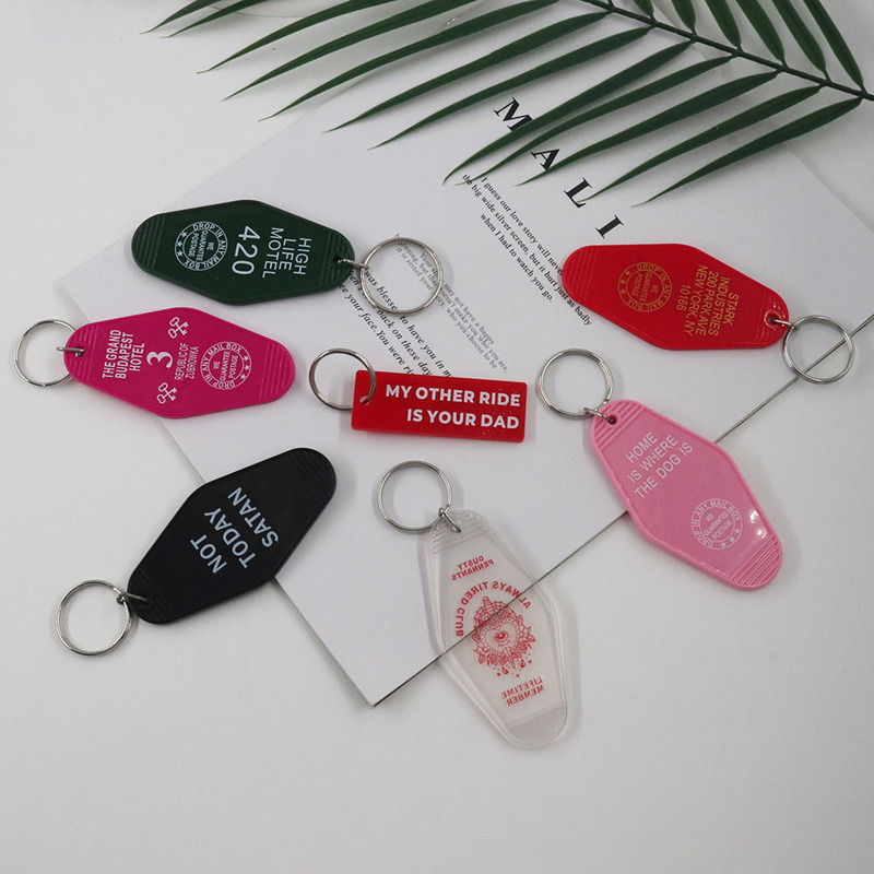 Hotel Motel Style Keychain Transparent Acrylic Club Key Chain Fashion Pendant
