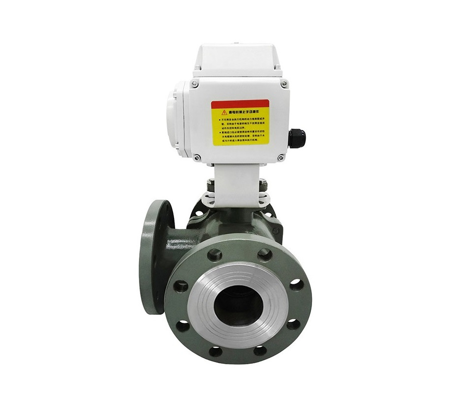 Q945F-16P 电压AC220V AC380V电动三通法兰球阀电动