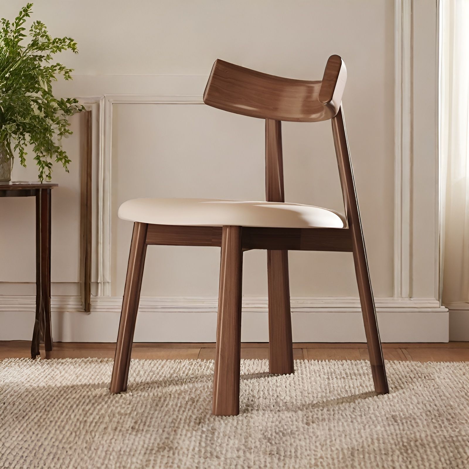 Nordic Solid Wood Dining Chair Hotel Home Modern Light Luxury Simple Backrest Chair Black Paddle Restaurant Bar Chair
