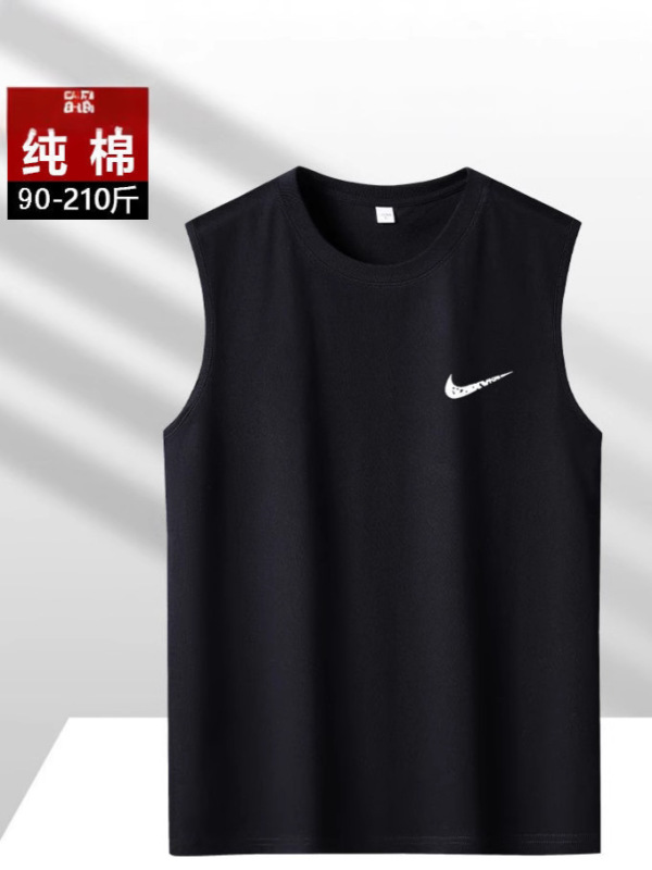 メンズピュアコットンベスト夏のトレンドルーズノースリーブアウターウェアTシャツアンダーシャツボトリングシャツ薄い若者のベスト|undefined