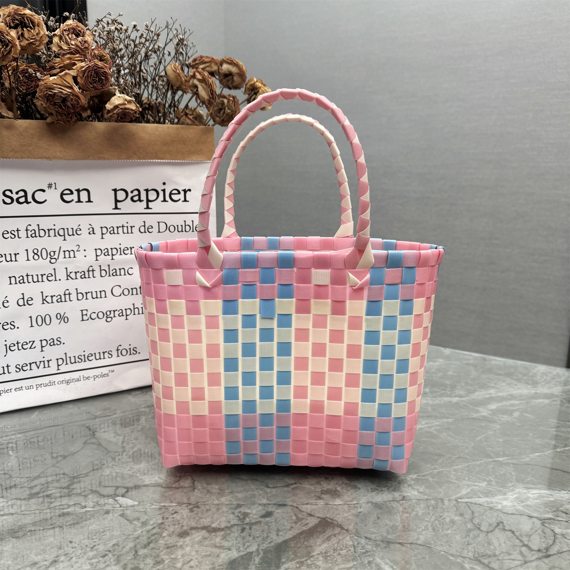 Pink nine-square grid