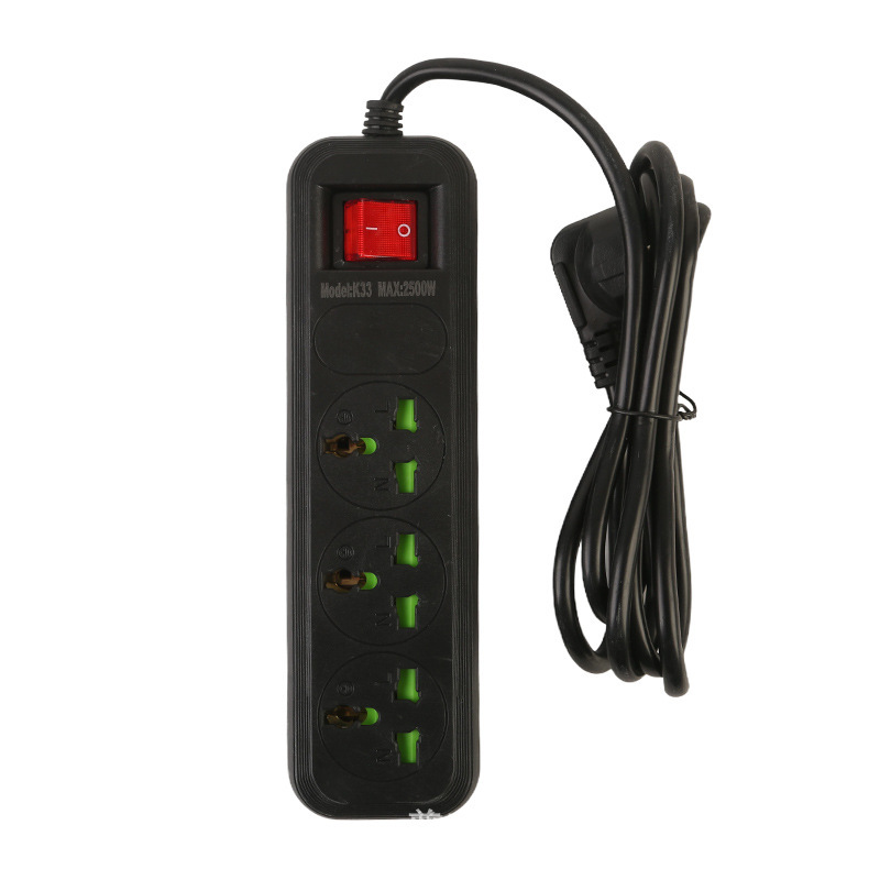 Exportación de enchufe doméstico multifuncional estándar británico estándar europeo estándar americano inserción de fila porosa Yiwu Pingxiang exportación con interruptor de cable
