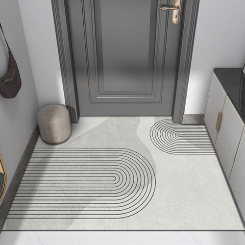 Nordic Entryway Dustproof Anti-slip Rugs, Luxurious Home Use, Hallway Water Absorbent Crystal Velvet Mat, Cuttable Entrance Mat