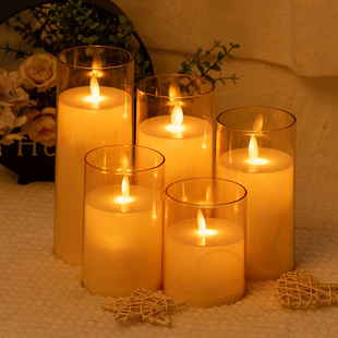 Led Digital Candle Artificial Swing Acrylic Glass Wax Birthday Wedding Christmas Atmosphere Arrangement Candle