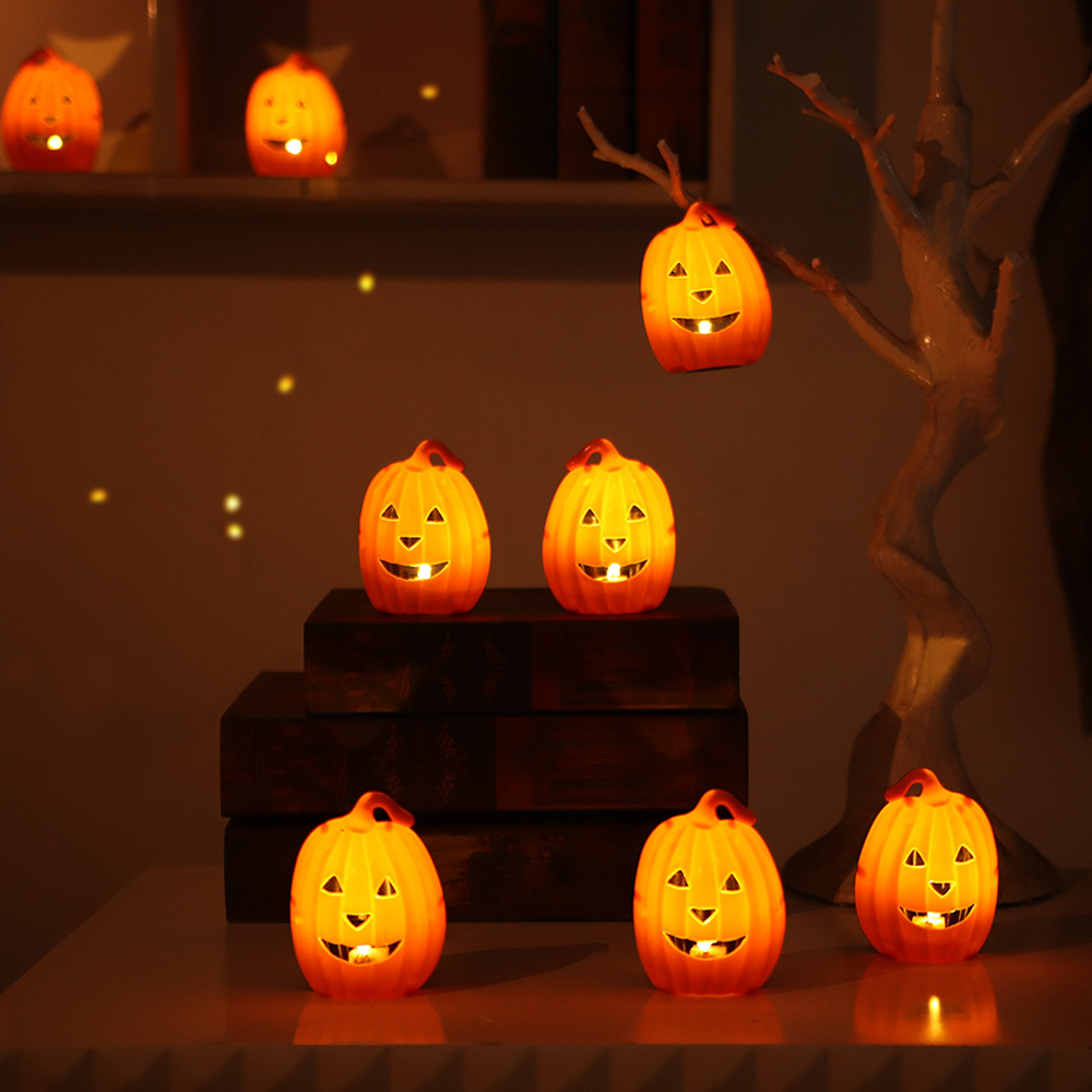 Halloween decoración calabaza luz diseño accesorios luminoso LED electrónica vela luz fantasma Festival suministros noche luz al por mayor