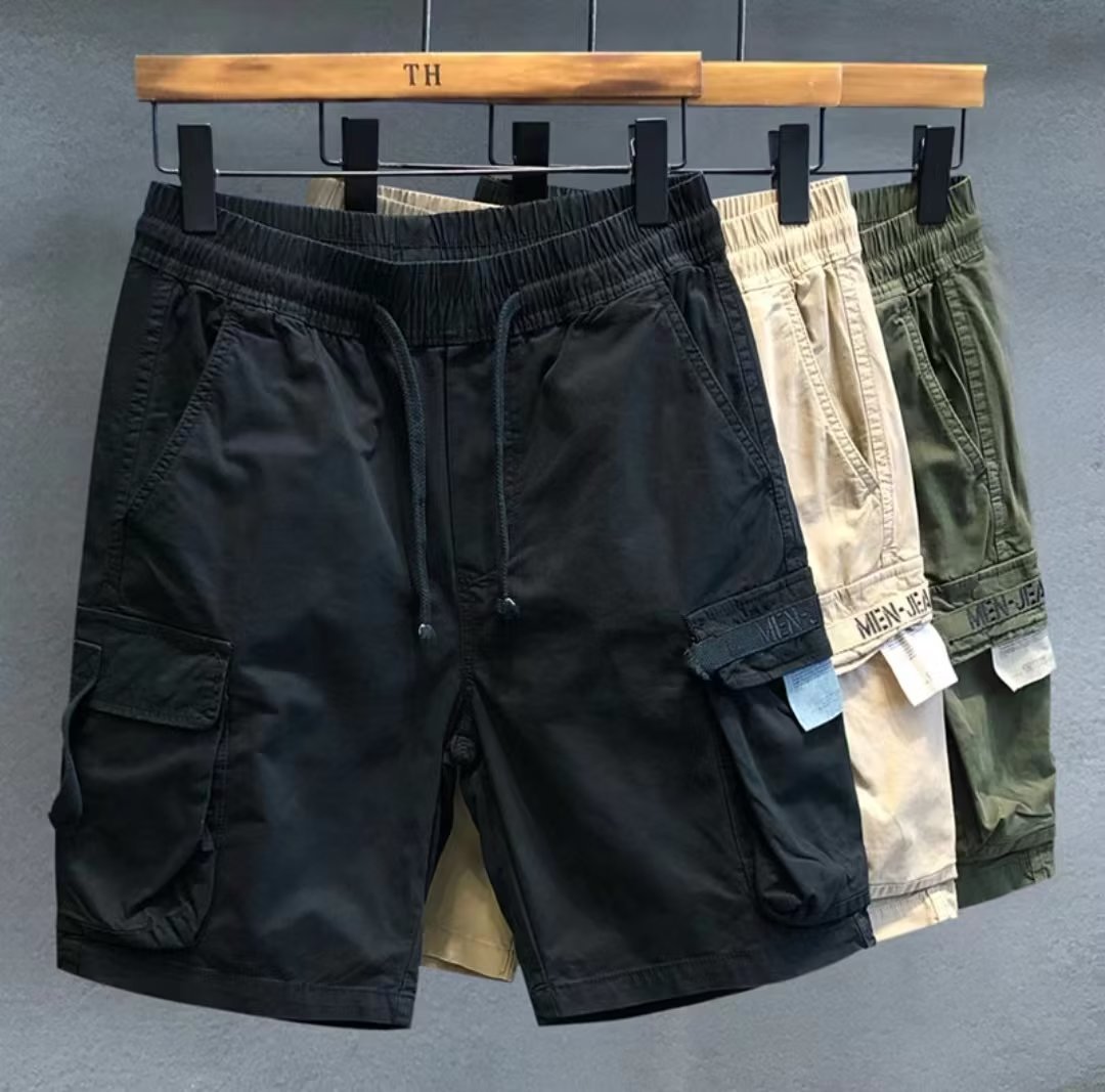 Men's Style Cargo Shorts Trendy Summer Casual Loose Fit Pure Cotton Five Point Pants_viptrois.com