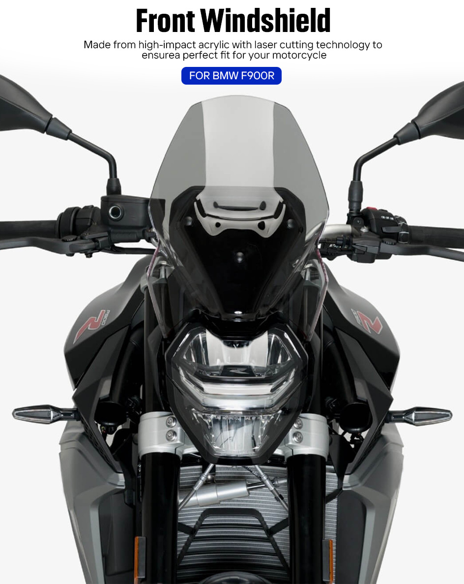 Suitable for Bmw F900R Modified Windshield, Front Windscreen Deflector, 20-26 Years