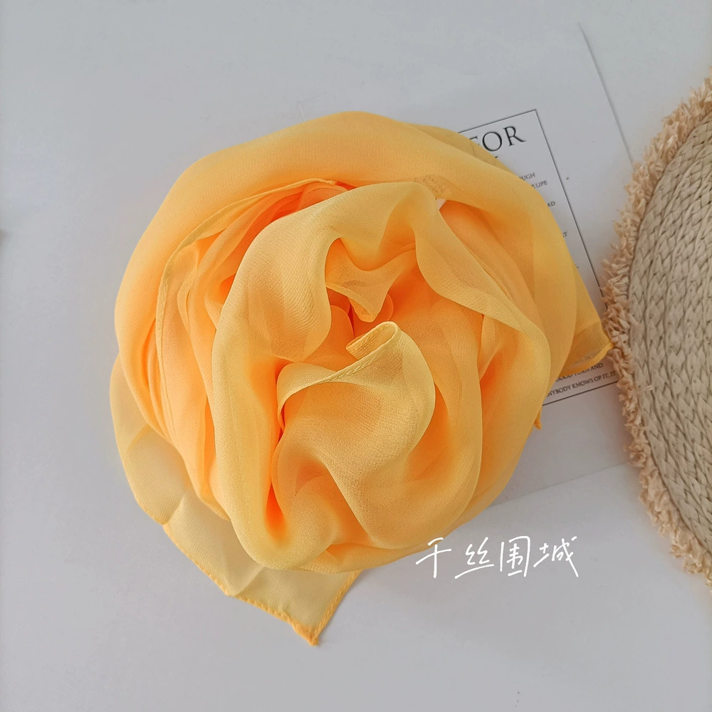 Summer Korean version of Women's Little Long Scarf Pure Color Symbol Skin Simpling Simple Dance Chiffon Red Joe Qi Qi Qi Qi Qi Qi Qiqi