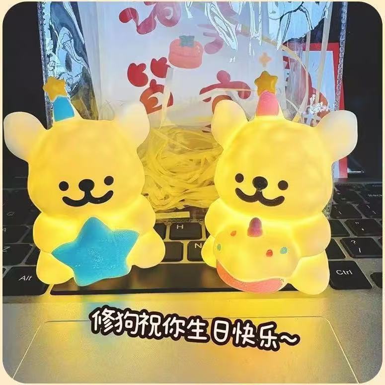 新しいライン子犬ナイトライト子供の寝室のベッドサイド睡眠ライト小さなテーブルランプ女の子の友人の誕生日プレゼントとして|undefined