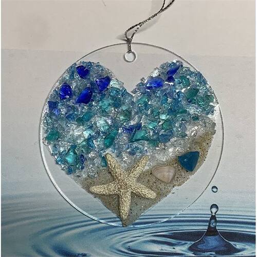 Sea Glass Suncatcher Beach Wave Romantic Acrylic Flat Home Decor