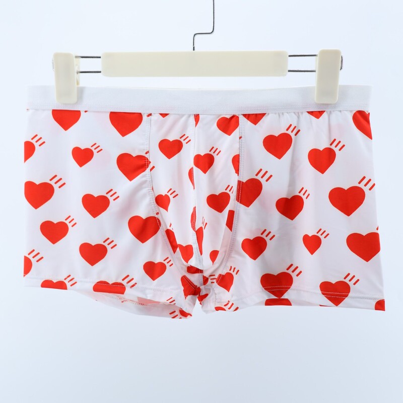 Foreign Trade Manufacturers Direct Sales Boxer Shorts for Teenagers, Adults and Men, Comfortable, Breathable and Skin-Friendly Boxer Briefs with Love