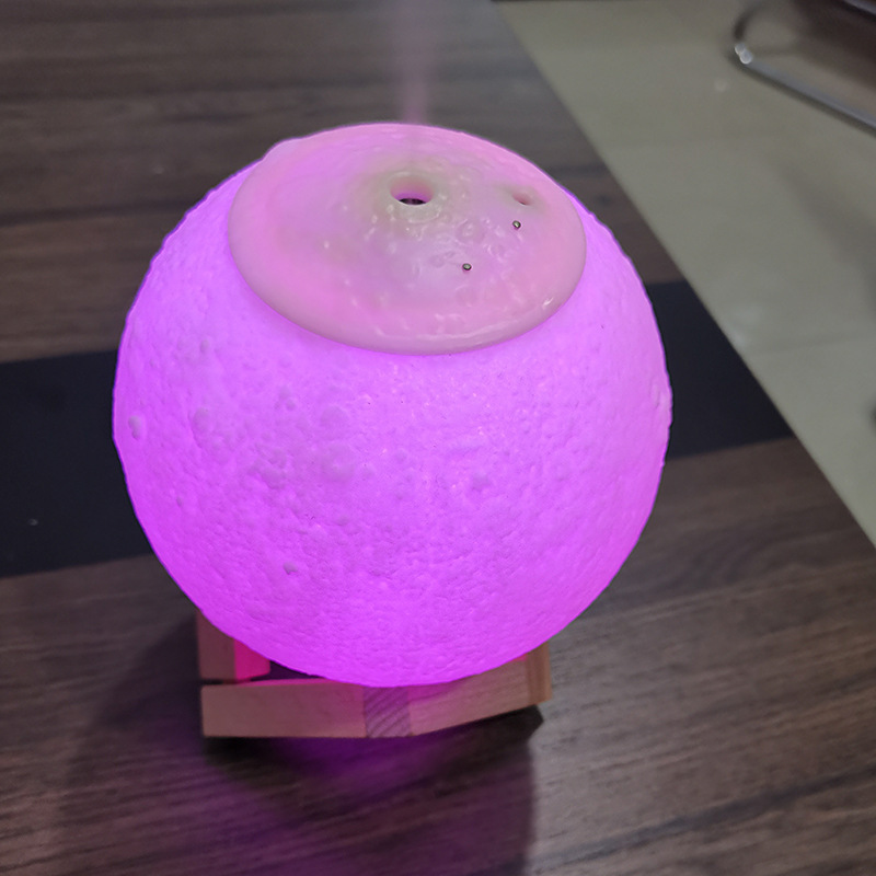 Douyin ホット販売 3D ムーン加湿器クリエイティブな雰囲気ムーンランプイン寝室 LED ナイトライト加湿器|undefined
