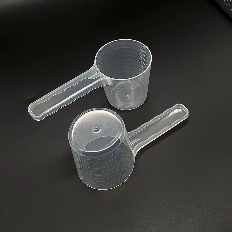 Cuchara medidora de plástico 100ml cuchara de alimentación para mascotas graduada 50g cuchara de dosificación para hornear de partículas de líquido en polvo