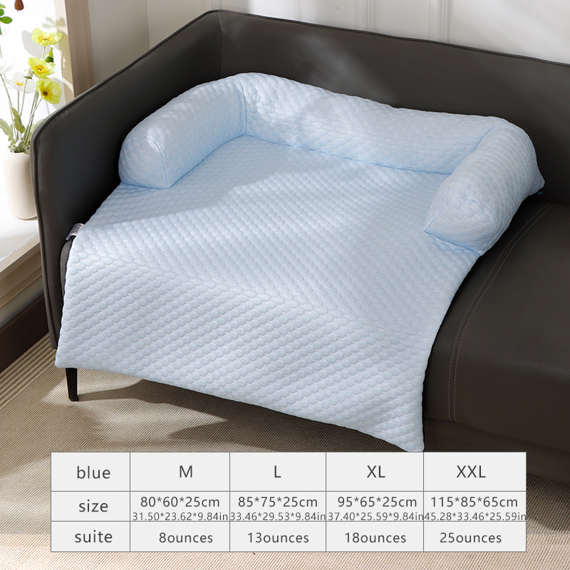 Gran nido para gatos, sofá para gatos fresco en verano, cojín para gatos de seda helada, cojín para perros desmontable, cama para perros, cama para gatos, suministros para mascotas