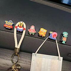 Car hook front row cute cartoon car interior multi-functional small adhesive hook, internet celebrity car co-pilot decoration hook