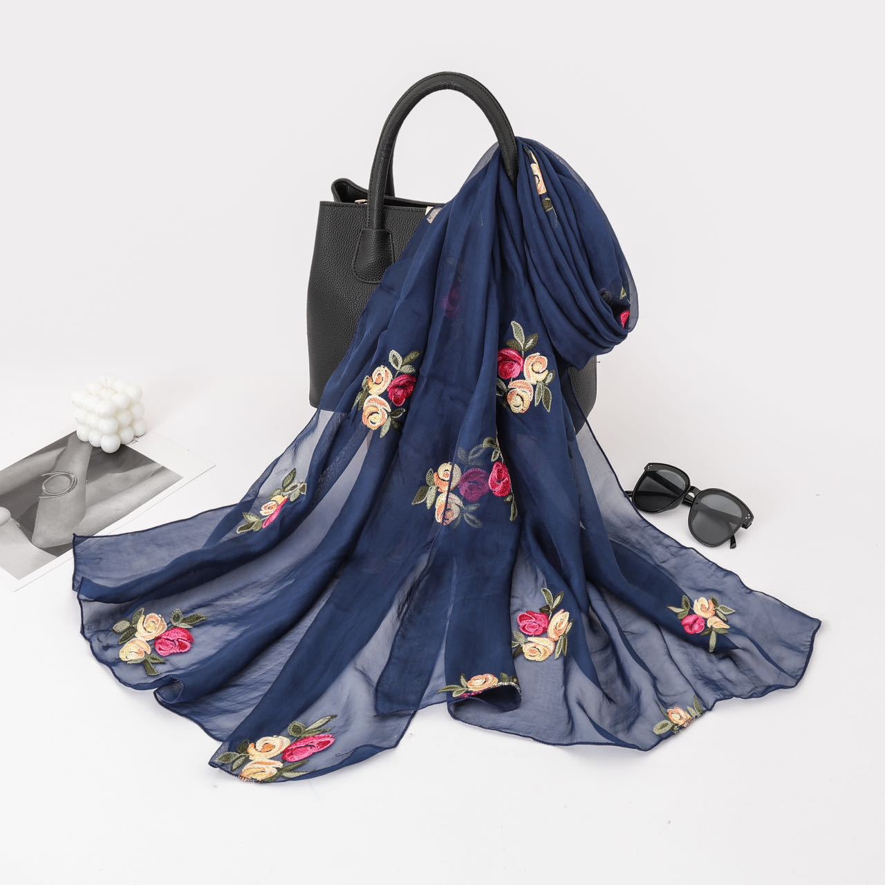 네이비 블루(3꽃 쉬폰)