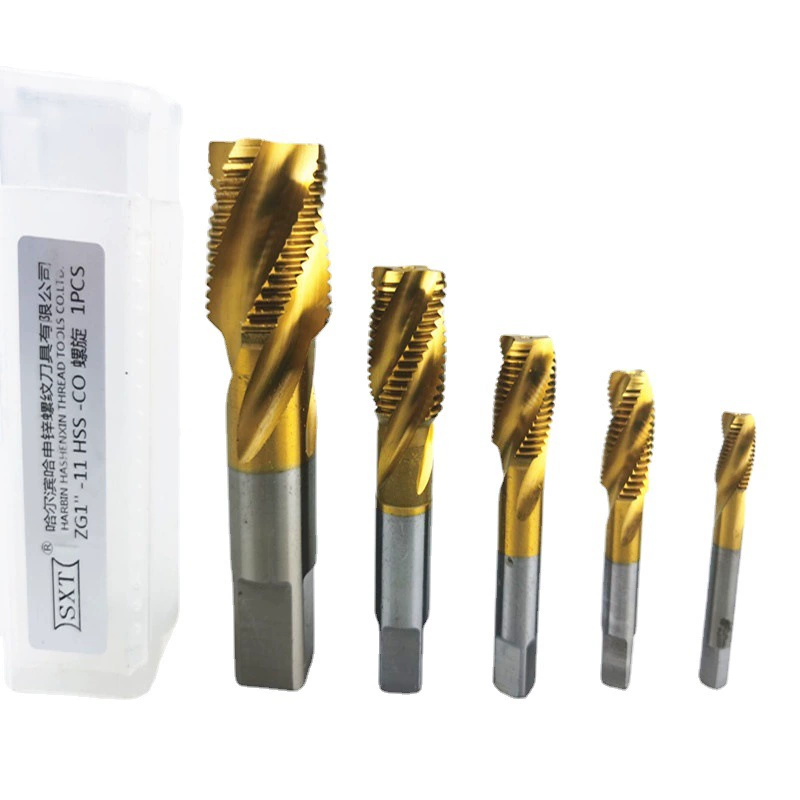 Метчик для резьбы с покрытием, кобальтовая титановая спиральная канавка G1/4zg 3/8npt1, оптовая продажа с завода из нержавеющей стали