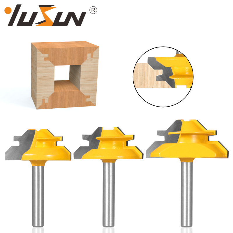 宇盛45度榫合刀三件套1/4柄8柄1/2柄木工铣刀具拼板拼接合金线条