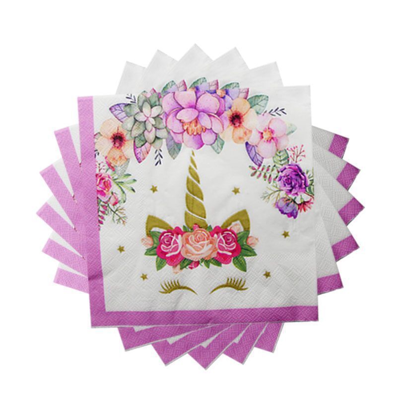 Colección de servilletas para fiestas de cumpleaños, suministros de disfraces para fiestas infantiles, 20 piezas de tela de papel impresa, decoración de fiesta con dibujos animados.