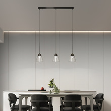餐厅吊灯2022新款长条形餐桌灯三头饭厅吧台咖啡厅吊线灯艺术灯具