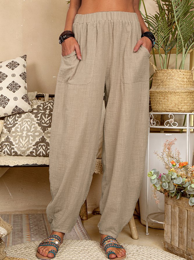 Women's Home Casual Solid Color Full Length Casual Pants display picture 2