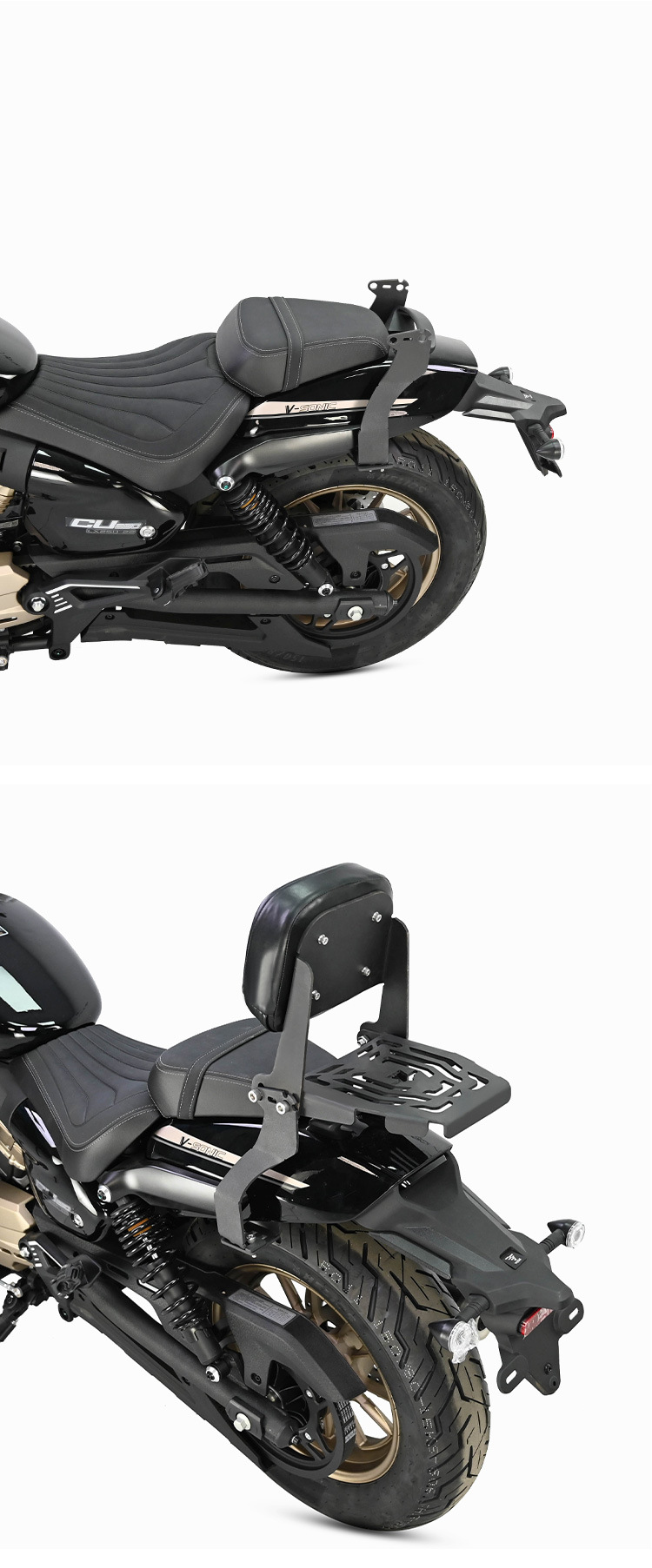 Muscle car wolf is suitable for infinite CU250 backrest modification tail shelf tail wing rear tail rack bending bow folding multi-function