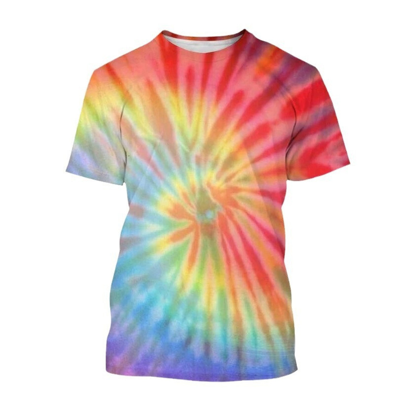 Amazon Gradient Tie-Dye Pattern Printed 3D T-Shirt Spiral Loop Unisex Fashion Round Neck Shirt Amazon Gradient Tie-Dye Pattern Printed 3D T-Shirt Spiral Loop Unisex Fashion Round Neck Shirt