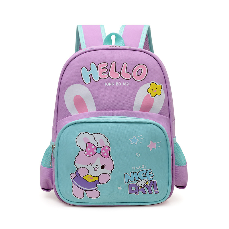 Caricatura niño guardería mochila adorable conejo niña mochila transpirable bebé mochila ligera de clase media