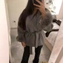 气质秋冬翻领软质大衣