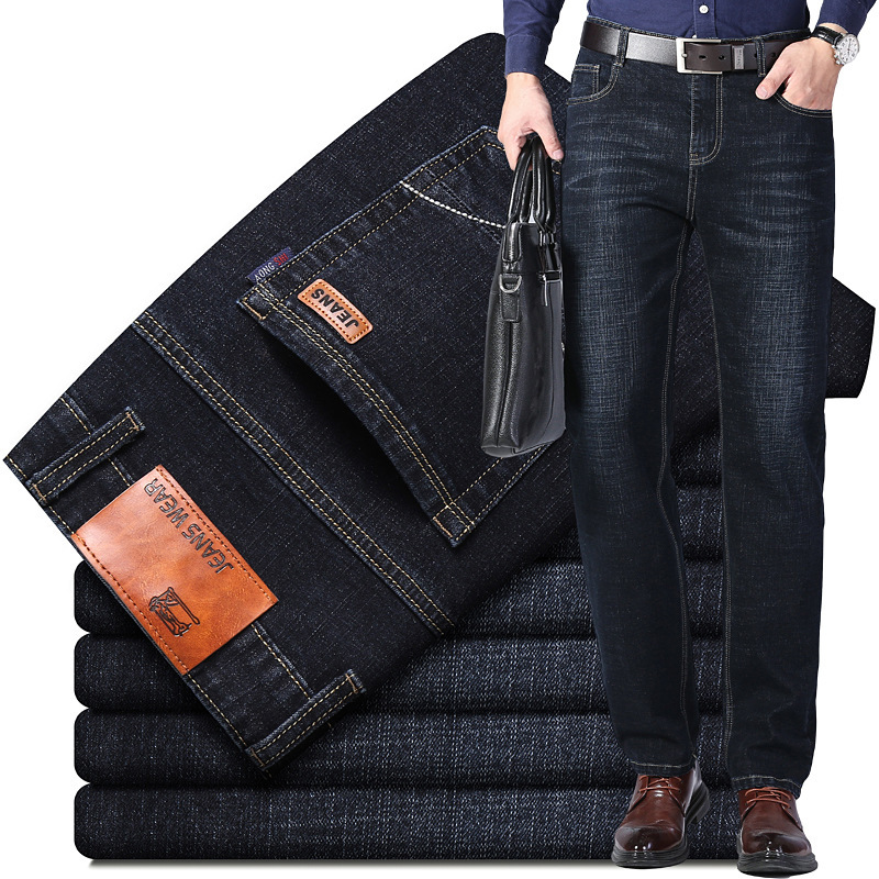 Ventas directas de fábrica de jeans para hombres Versión coreana de pantalones de mezclilla Xintang casuales elásticos de negocios para hombres de talla grande