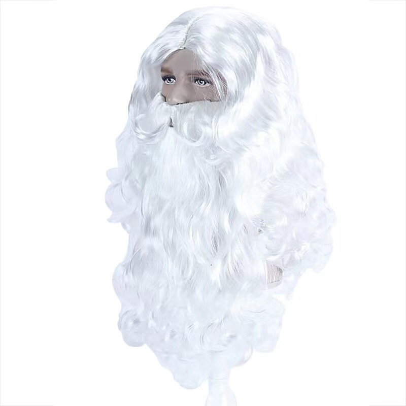 Santa Claus Hair Christmas Gift Big Beard wig Old Man Grandpa Hair wig
