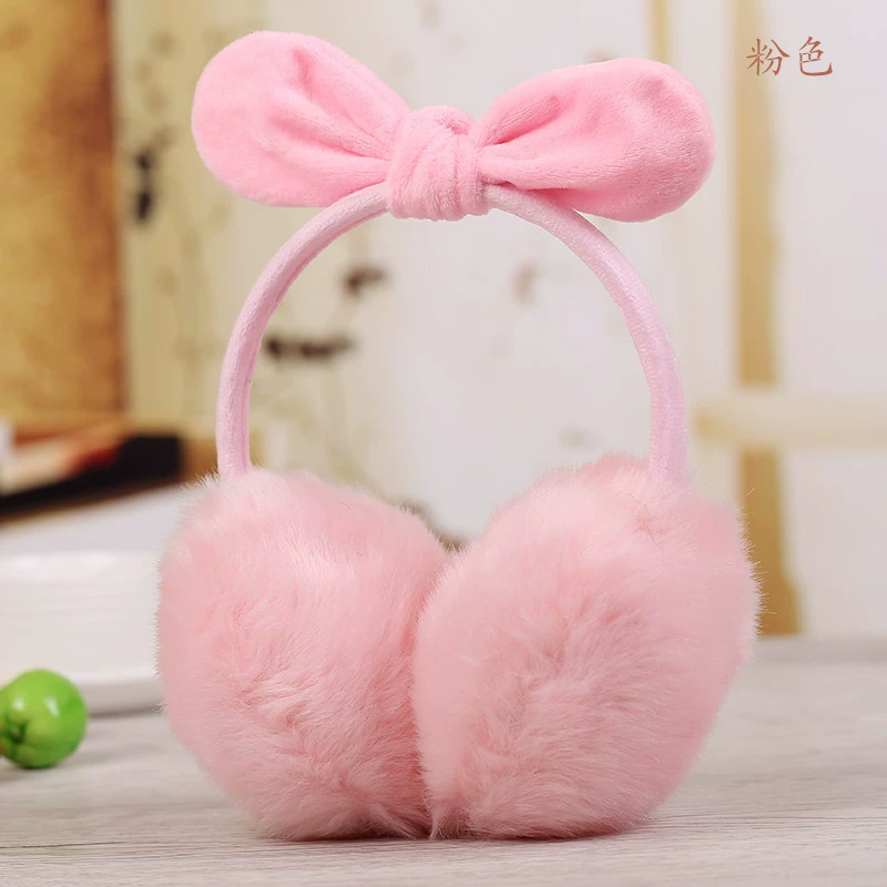 Adjustable cute keep warm headphones with bow, earmuffs