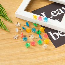 透明彩色梅花钉异形向日葵圆钉图钉软木塑料图钉按钉摁钉100枚每