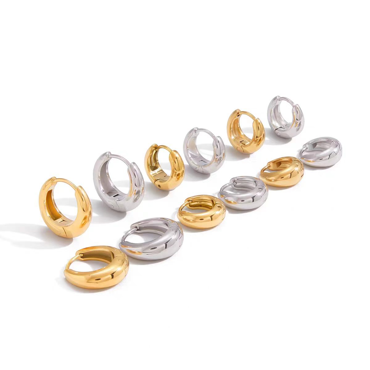brand design trend geometric retro earrings stainless steel